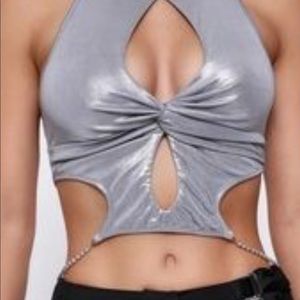 I am gia Valera top -silver xs